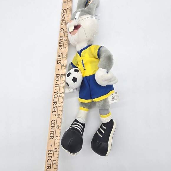 Vintage 1998 Looney Tunes Bugs Bunny Soccer Plush ACE Play-By-Play 16" NWT - Picture 9 of 9